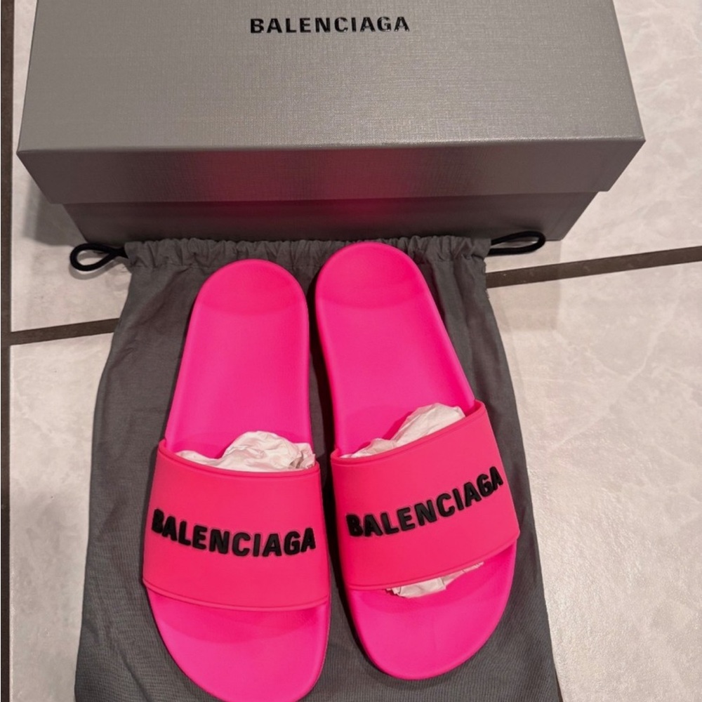 Balenciaga Pink Pool Slides (Women's 9)